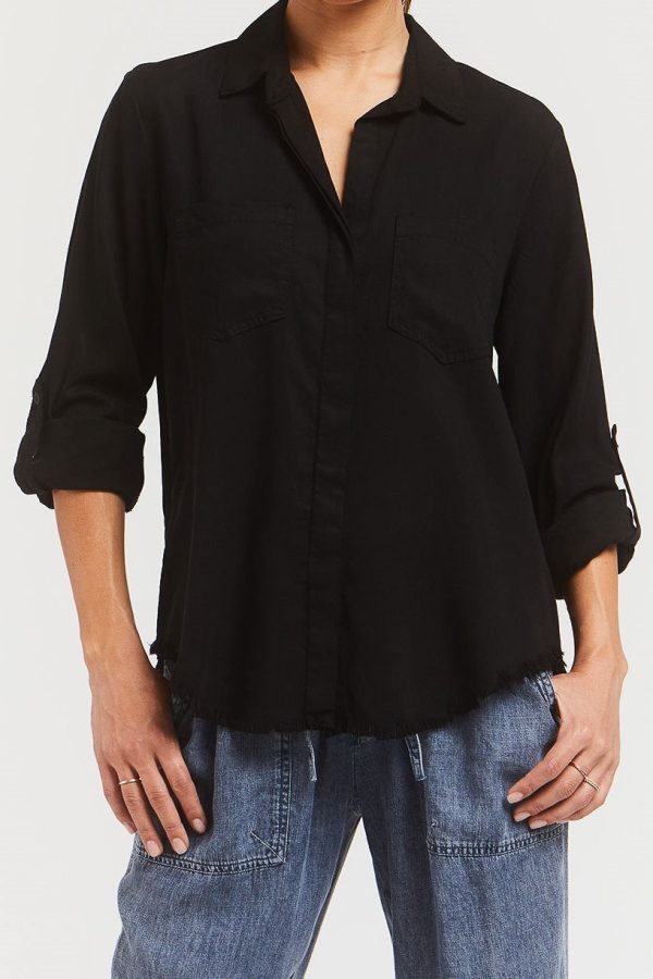 Riley Rolled Tab Sleeve Button Down Shirt Double Chest Pockets - Image 8