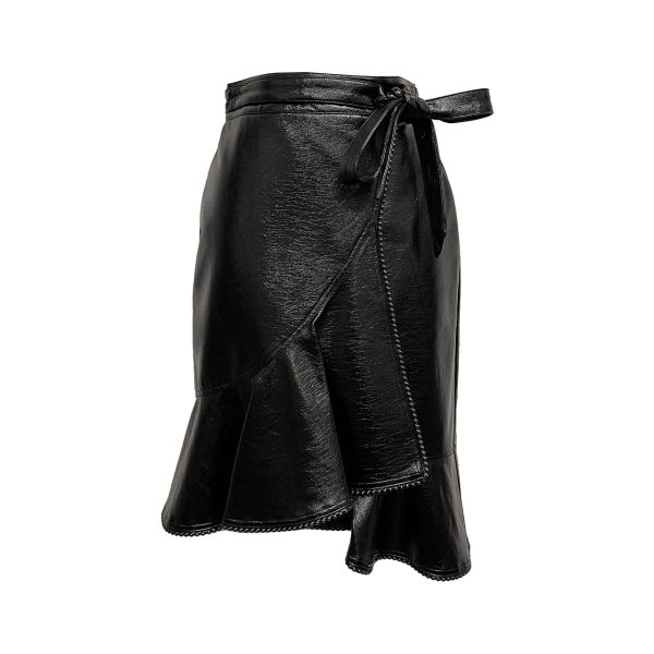 Gimela Vegan Leather Wrap Skirt - Image 2