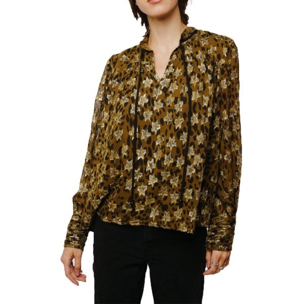 Rosalie Shirred Effect Cuff Sleeve Top - Image 2