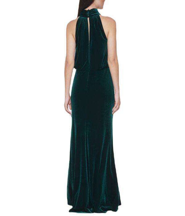 Sleeveless Mock Neck Blouson Gown Hunter - Image 2