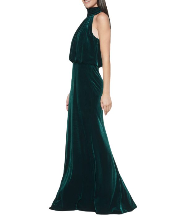 Sleeveless Mock Neck Blouson Gown Hunter - Image 3