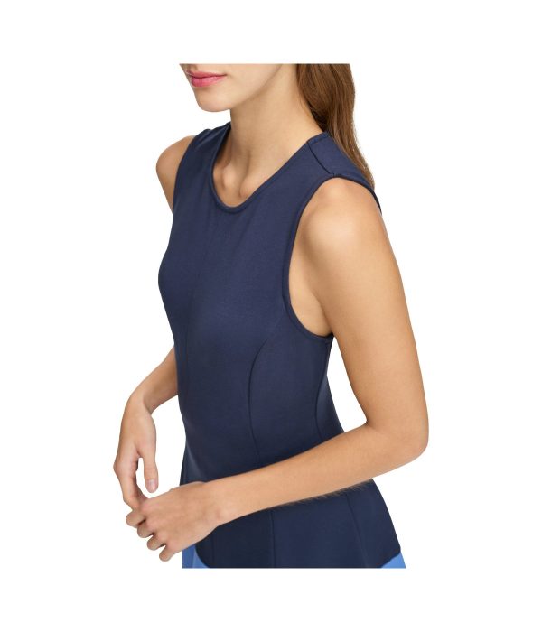 Sleeveless Fit & Flare Dress Navy Multi - Image 4